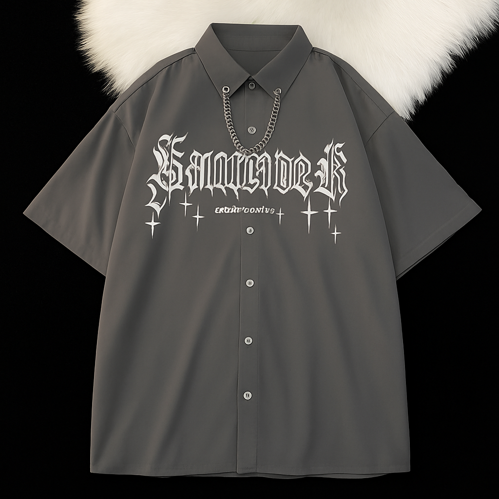 GOTHIC OVERSIZED STREETWEAR SHIRT.