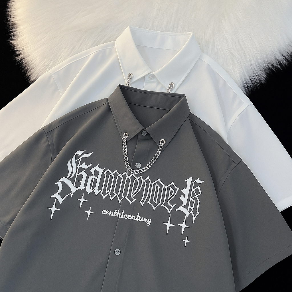GOTHIC OVERSIZED STREETWEAR SHIRT.