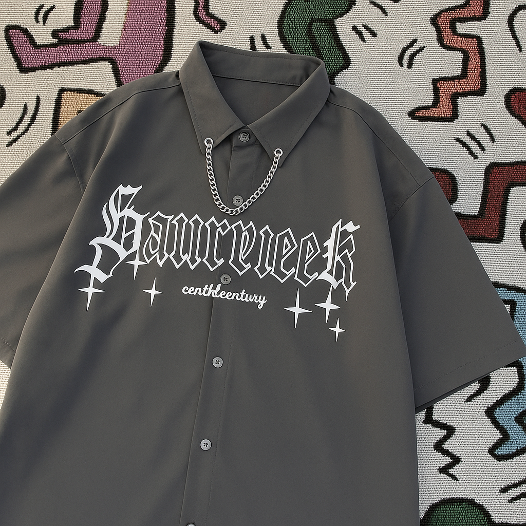 GOTHIC OVERSIZED STREETWEAR SHIRT.